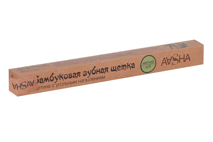 

Бамбуковая з/щетка Aasha с угольной щетиной, мягкая