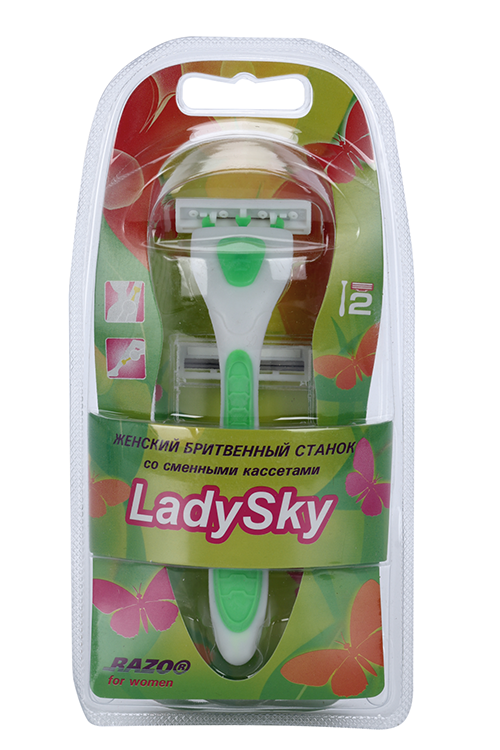 

Бритвенный станок Razo LadySky, 2 лезвия, увлажняющая полоса, 2 шт