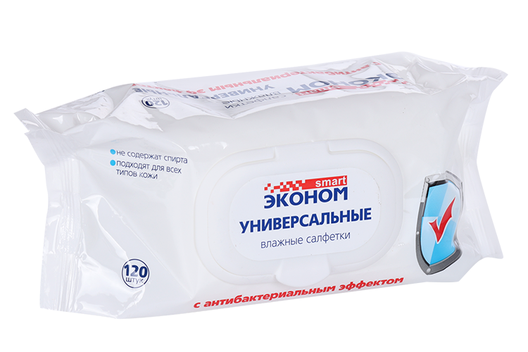 

Влажные салфетки «Эконом Smart», антибактериальные, 120 шт.