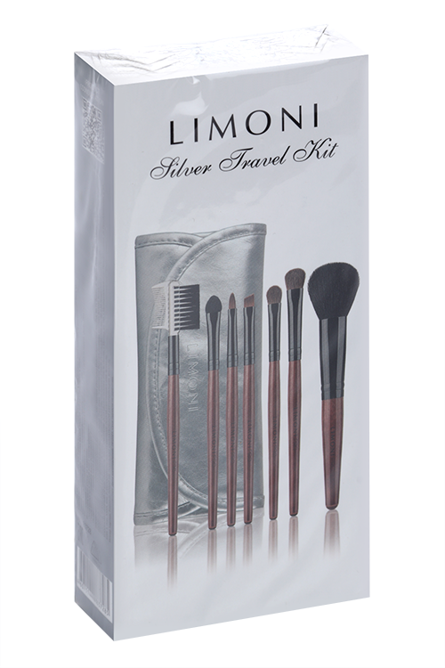 

Набор Limoni Silver Travel Kit кистей д/макияжа 7 шт