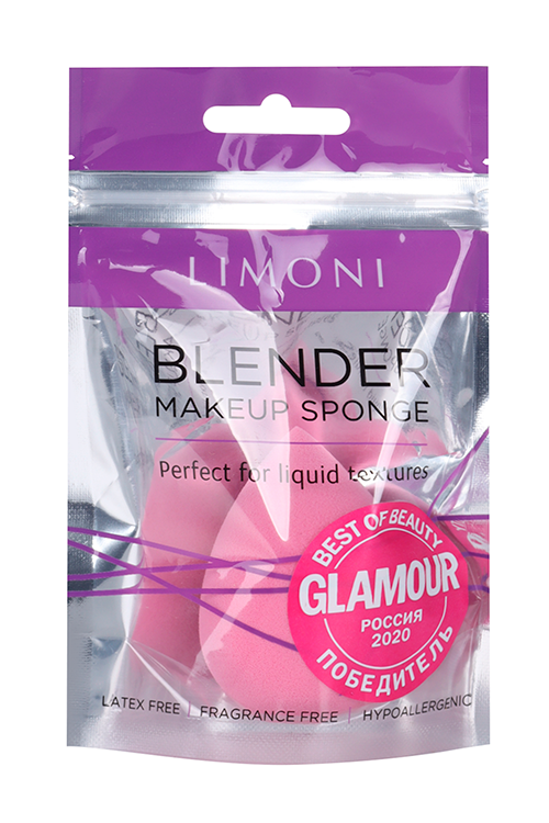

Спонж Limoni Blender Makeup Sponge д/макияжа лица экстра мягкий большой ярко-розовый