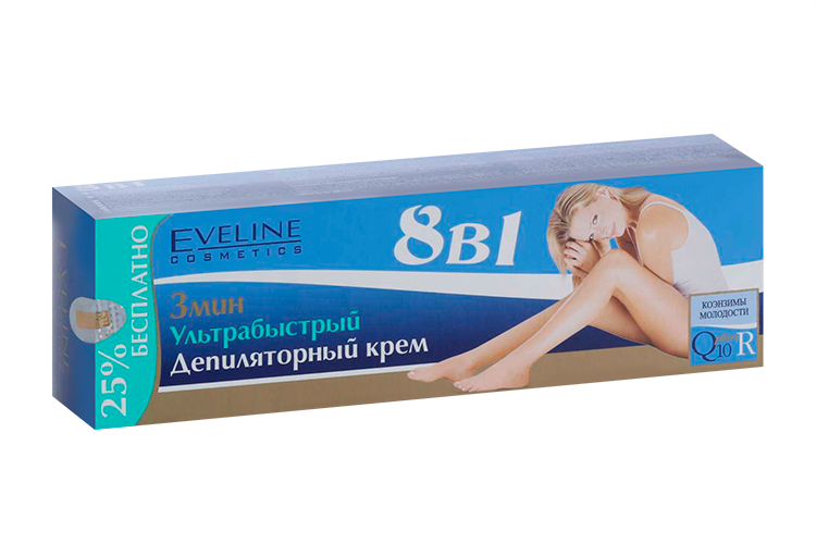 

Крем EVELINE коэнзимы молодости Q10 Plus R 8 в 1 3 мин депиляторный ультрабыстрый, 125 мл
