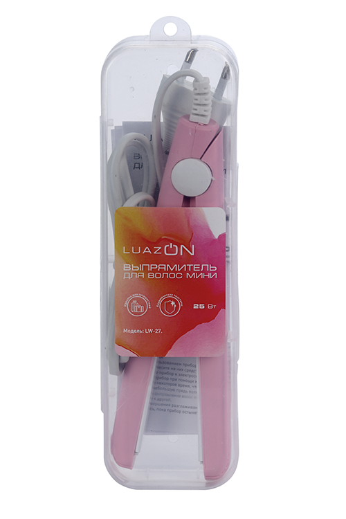 

Выпрямитель LuazON LW-27, мини, 25 Вт, керамическое покрытие, до 180°C, розовый