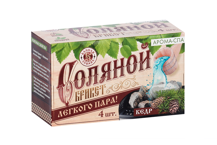 

Соляной брикет для бани "Лёгкого пара", 4 шт. с ароматом кедра