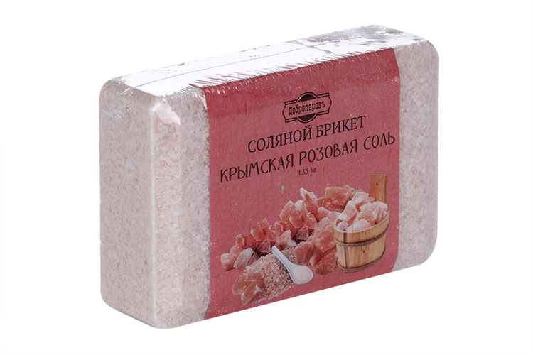 

Соляной брикет из крымской розовой соли, 1,35 кг "Добропаровъ"