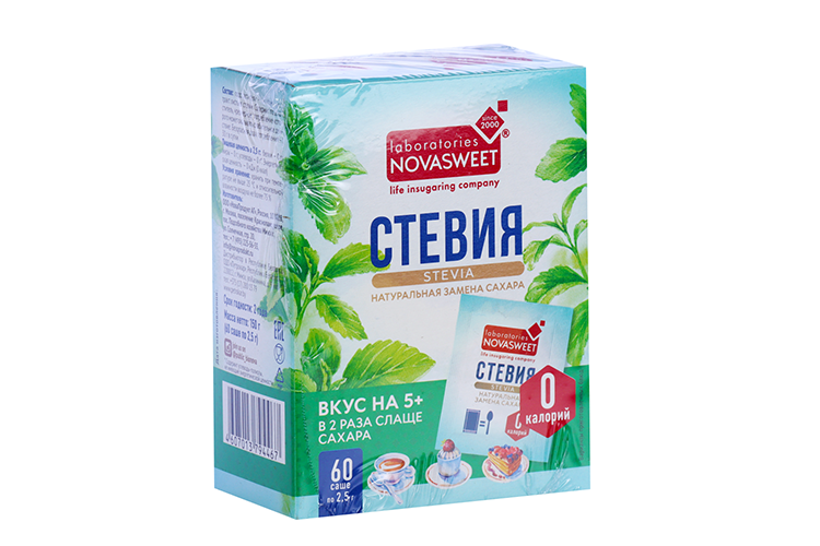 

Подсластитель Novasweet Стевия, 2,5 г, 60 шт