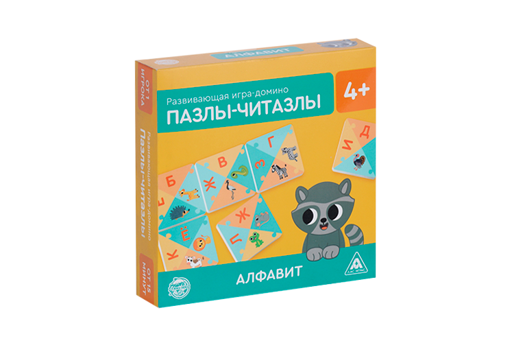 цена Развивающая игра-домино «Пазлы-читазлы. Алфавит», 4+