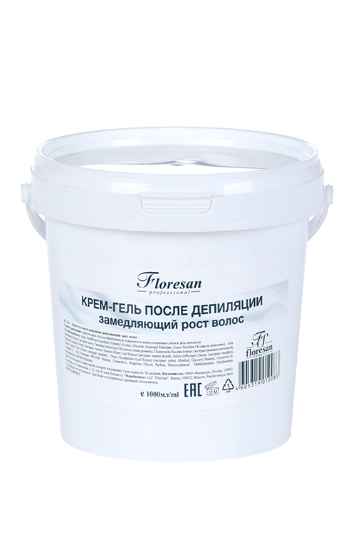

Крем-гель Floresan после депиляции замедляющий рост волос с экстрактом ромашки/алоэ вера, 1 л
