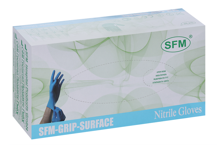 

Перчатки SFM-Grip-Surface смотр/нитрил/неопудр/нестерил/синтетич/синие, 50 шт, пара размер М