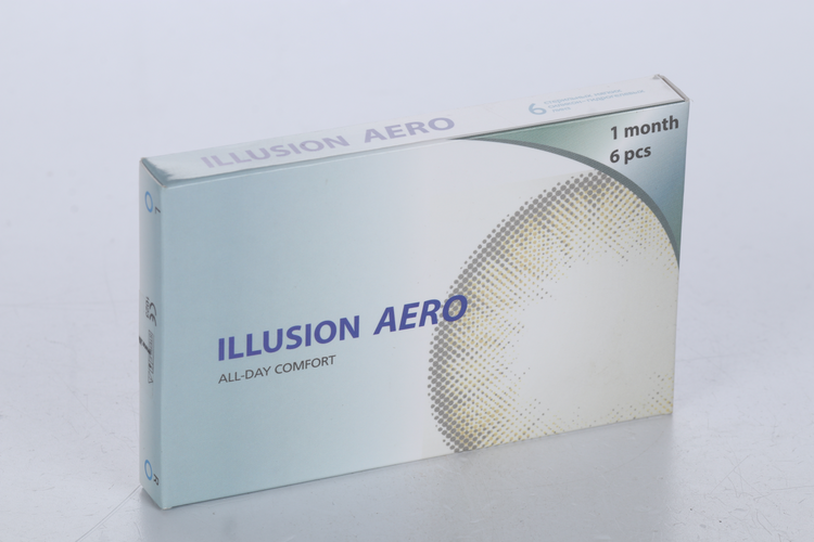 Линзы ILLUSION aero контактные прозрачные 1 месяц -1,75/14.2/8.6/6 шт 1 шт унисекс прозрачные красные линзы