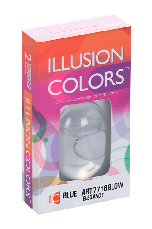 

Линзы ILLUSION colors el. Blue GLOW контактные -1.5/14.0/8.6/ 2 шт