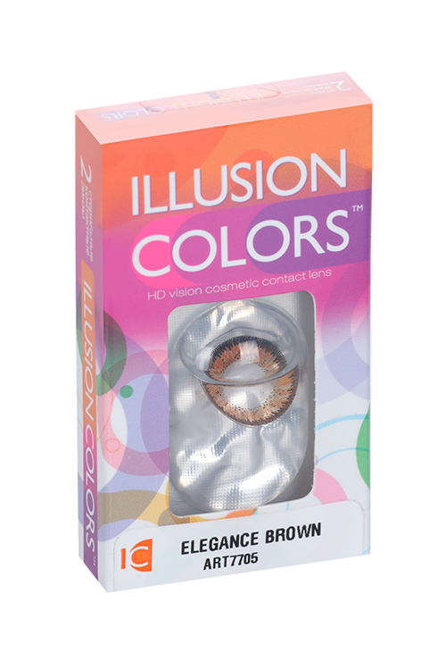 

Линзы ILLUSION colors Elegance brown контактные 3 месяца 0.0/14.0/8.6/2 шт