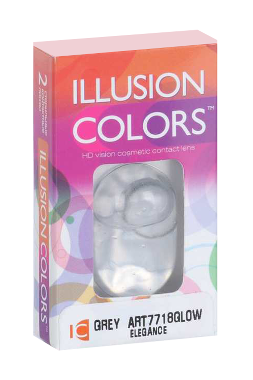 

Линзы ILLUSION colors el grey GLOW контактные -0,00/14.0/8.6/2 шт