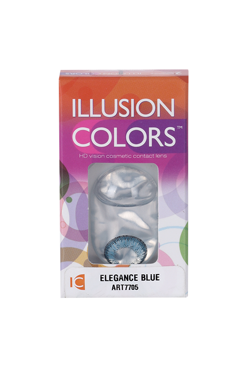 Линзы ILLUSION colors Elegance blue контактные 3 месяца -1.0/14.0/8.6/2 шт