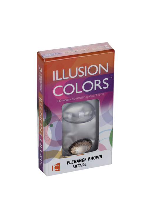 Линзы ILLUSION colors Elegance brown контактные 3 месяца -2.5/14.0/8.6, 2 шт