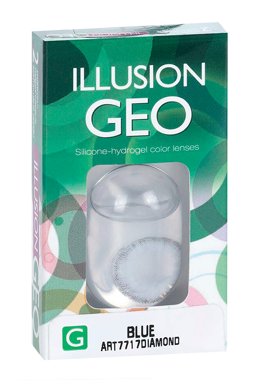 

Линзы ILLUSION Geo diamand blue контактные 1 месяц -4.5/14.2/8.6/2 шт