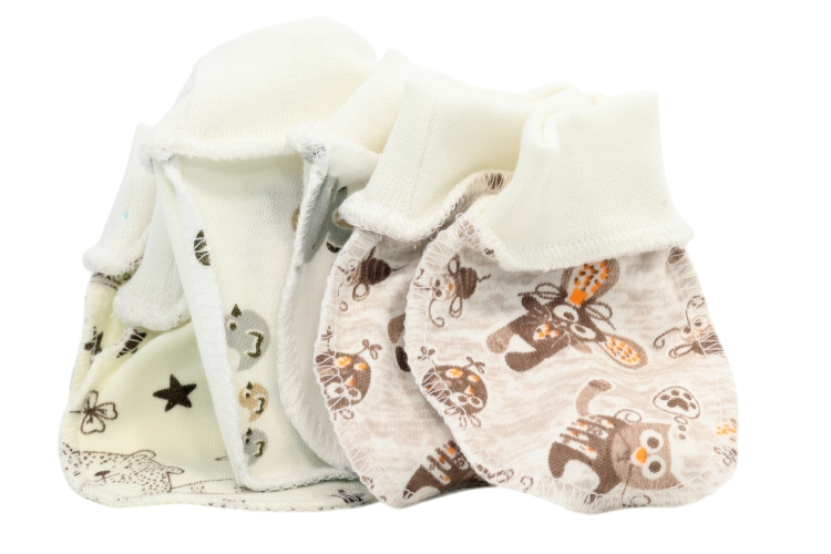 Антицарапки Крылова Т.А. р 56-62 коричневый/молочный, 3 шт