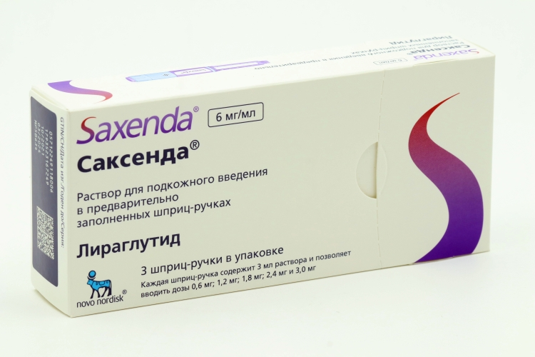 

Саксенда 6 мг/мл, 3 мл, 3 шт, раствор для подкожного введения