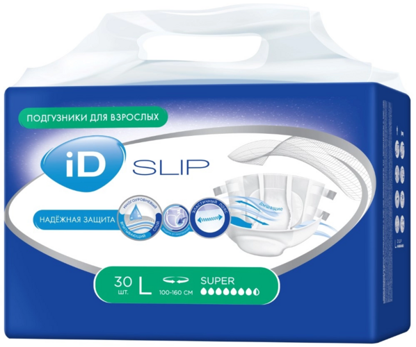 

Подгузники ID slip д/взрослых super L, 30 шт