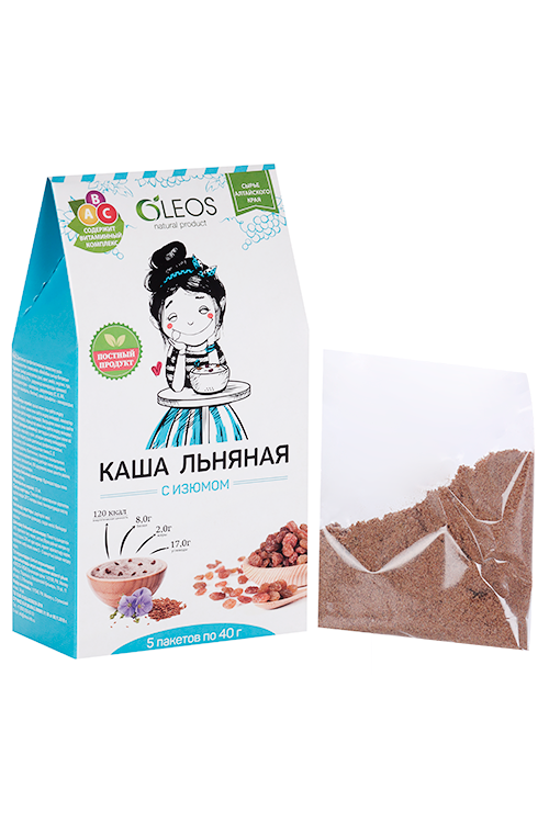 

Каша Олеос льняная с изюмом, 40 г, 5 шт
