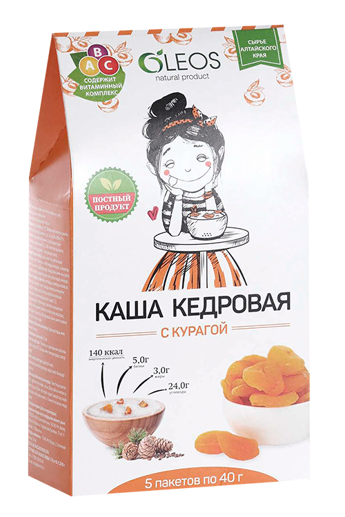 

Каша Олеос кедровая с курагой, 40 г, 5 шт