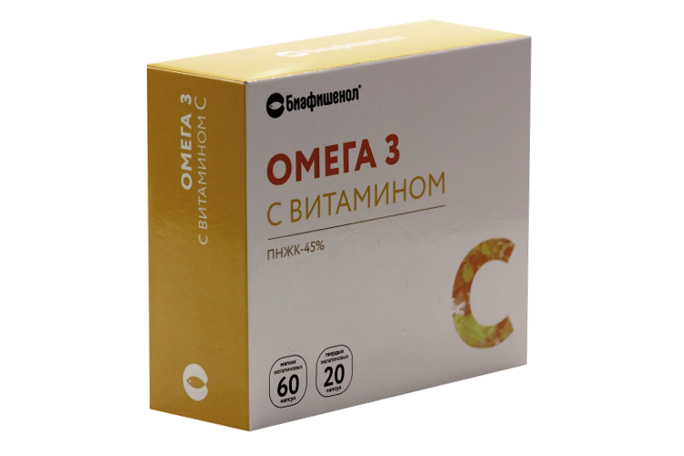 

Биафишенол Омега-3 с вит С, 80 шт, набор капсул
