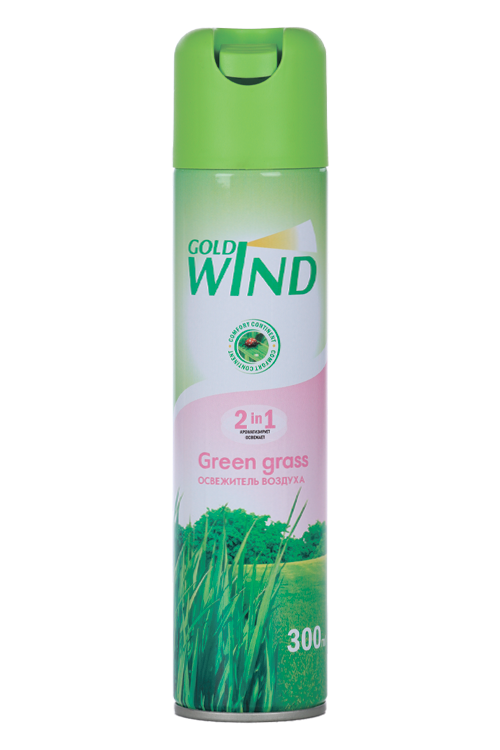 

Освежитель воздуха Gold wind 2 в 1 зеленая трава, 300 мл