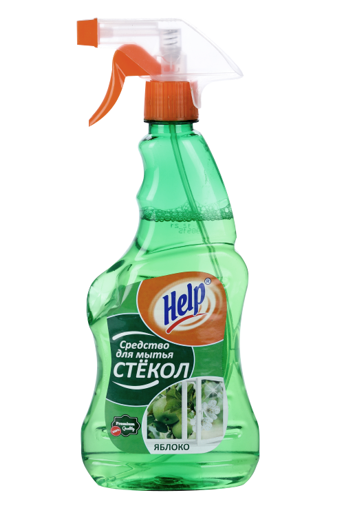 

Средство для мытья стёкол и зеркал Help "Яблоко" с распылителем, 0,5 л x1