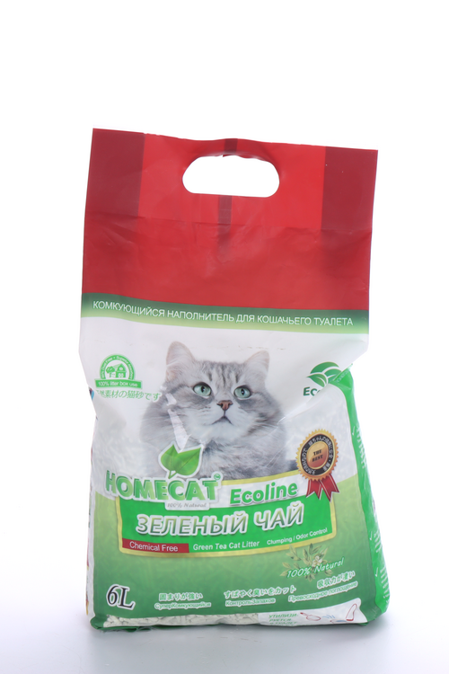 Наполнитель Homecat комкующийся эколайн зеленый чай 6 л homecat эколайн молоко комкующийся наполнитель с ароматом молока 6 л