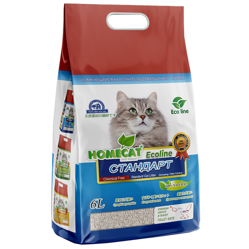 Наполнитель Homecat комкующийся эколайн стандарт 6 л
