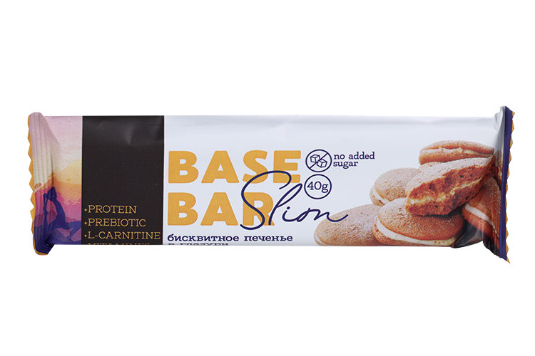 

Батончик протеиновый Base Bar Slim 20% белка бисквитное печенье