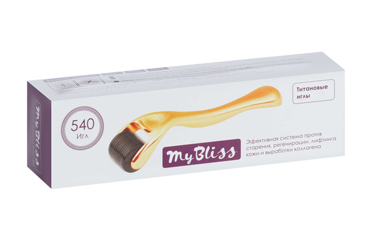 

Мезороллер MyBliss д/лица 540 игл титан длина игл 1.0 мм