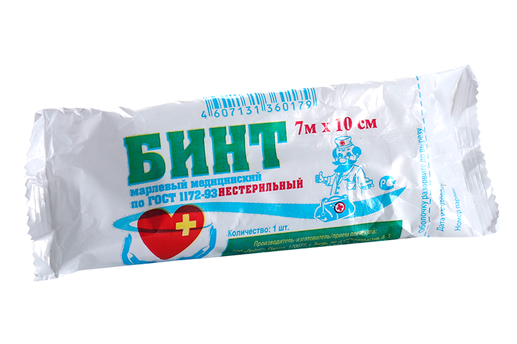 

Бинт н/с мед марлевый инд уп прессов 7м х 10см, Лейко