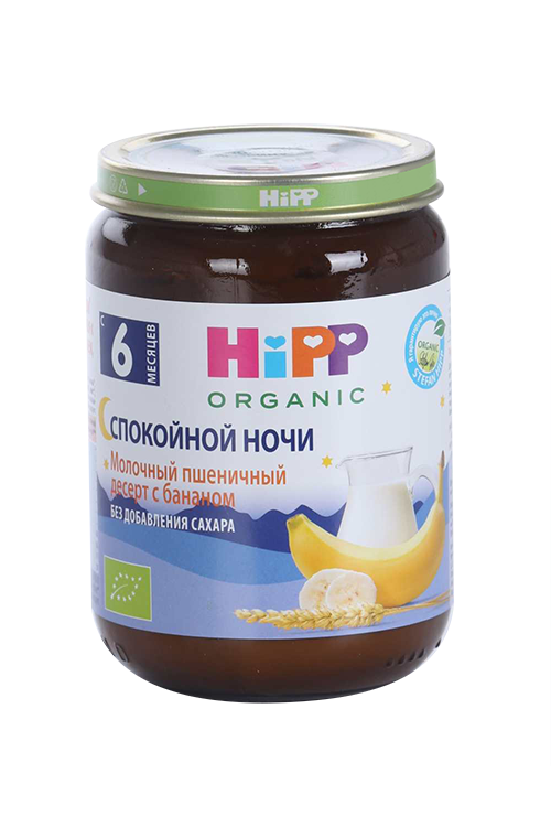 

Десерт Хипп молочный пшеничн с бананом Спокойной ночи (с 6 мес), 190 г