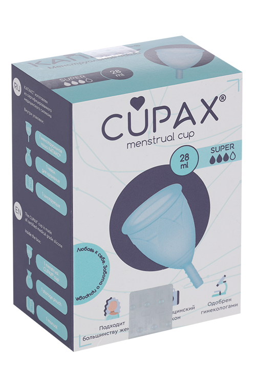 

Чаша Cupax Super менструальная голуб, 28 мл