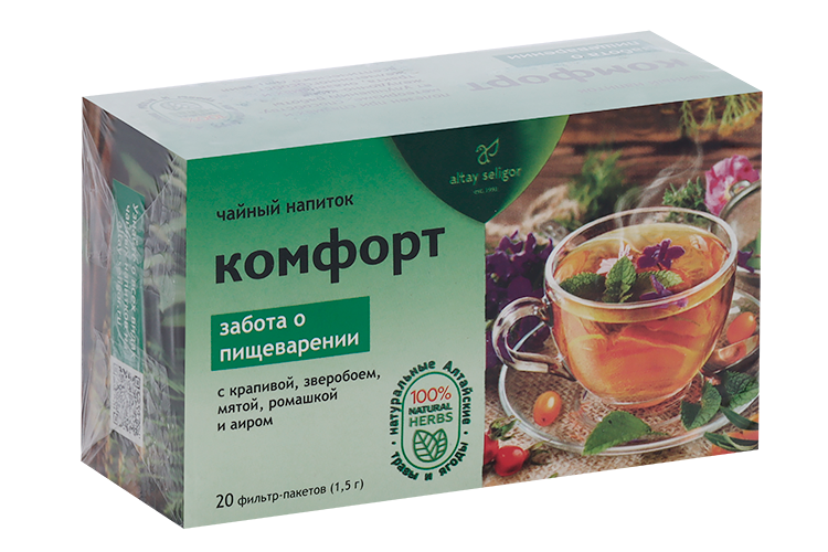 

Чайный напиток Алтай-Селигор Комфорт, 1,5 г, 20 шт, ф/п