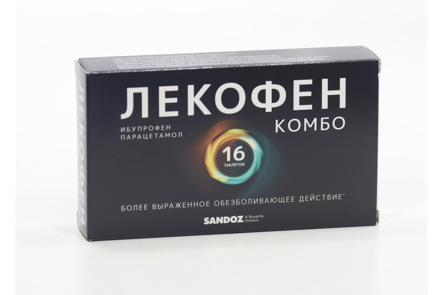 

Лекофен Комбо 200 мг+500 мг, 16 шт, таблетки покрытые пленочной оболочкой