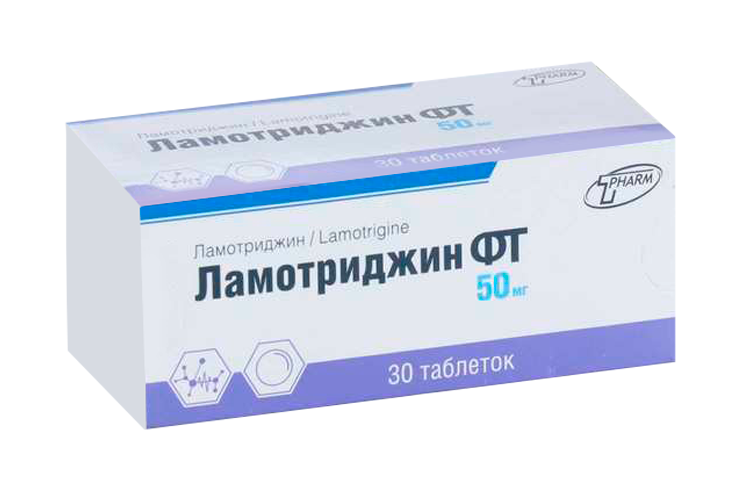 

Ламотриджин ФТ 50 мг, 30 шт, таблетки