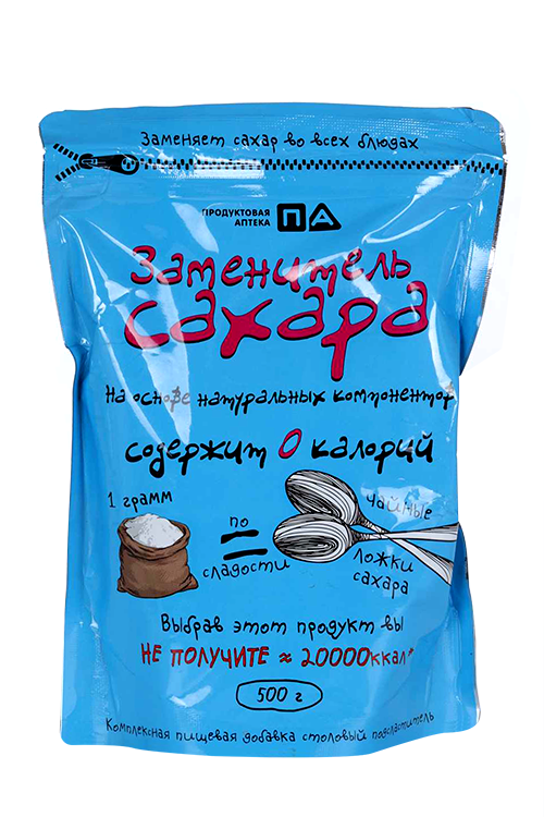 

Заменитель сахара Продуктовая Аптека 2 Ложки, 500 г, порошок