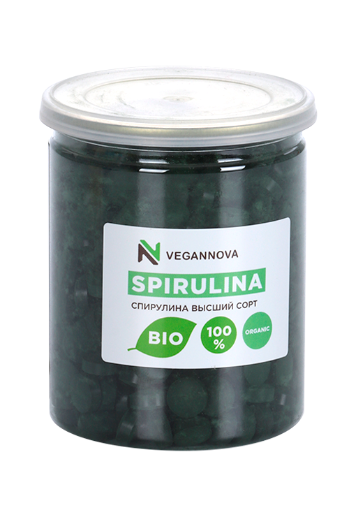 

Спирулина VeganNova органическая высшего качества в таблетках, 200 г
