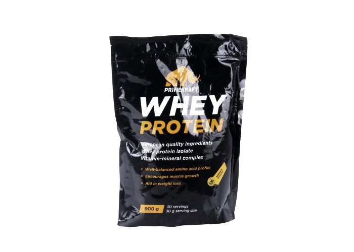 

Протеин сывороточ Prime Kraft Whey Protein с вит и минер банановый йогурт, 900 г