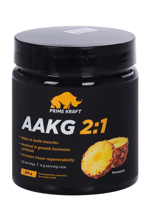 Аминокислоты AAKG 2:1 Prime Kraft L- Аргинин альфа-кетоглутарат ананас, 200 г
