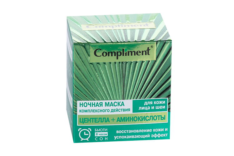 Маска Compliment д/кожи лица/шеи комплекс действия центелла + аминокис ноч, 100 мл