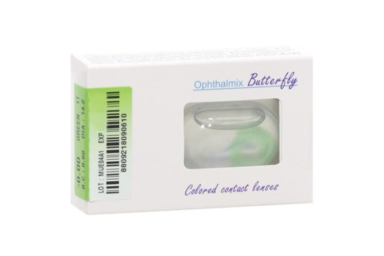 

Контактные линзы цветные Офтальмикс Butterfly 1-Color зеленый D 0.00 DIA 14.2