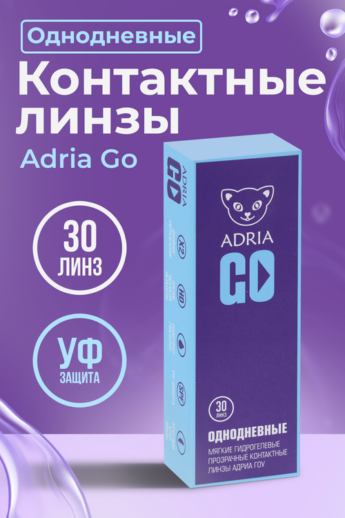 

Контактные линзы Adria Go однодневные/прозрачные/гидрогелевые -1.00/14.2/8.6, 30 шт