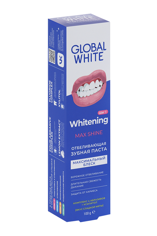 

З/паста GLOBAL WHITE отбеливающая Whitening Max Shine, 100 г