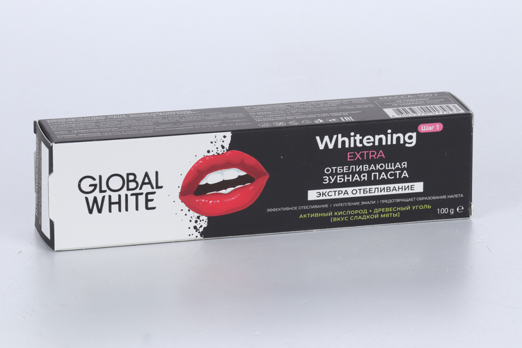 цена З/паста GLOBAL WHITE отбеливающая Extra Whitening, 100 г