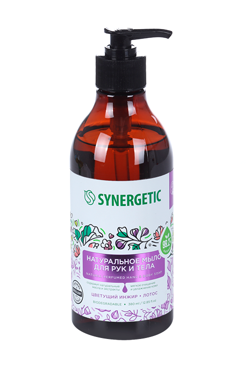 

Мыло жидкое SYNERGETIC д/рук и тела цветущий инжир и лотос, 380 мл