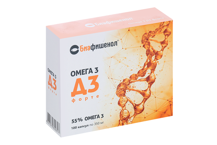 

Биафишенол Омега-3 Д3 Форте, 100 шт, капсулы