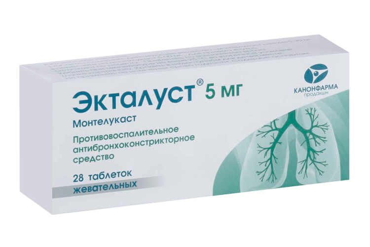 

Экталуст 5 мг, 28 шт, таблетки жевательные